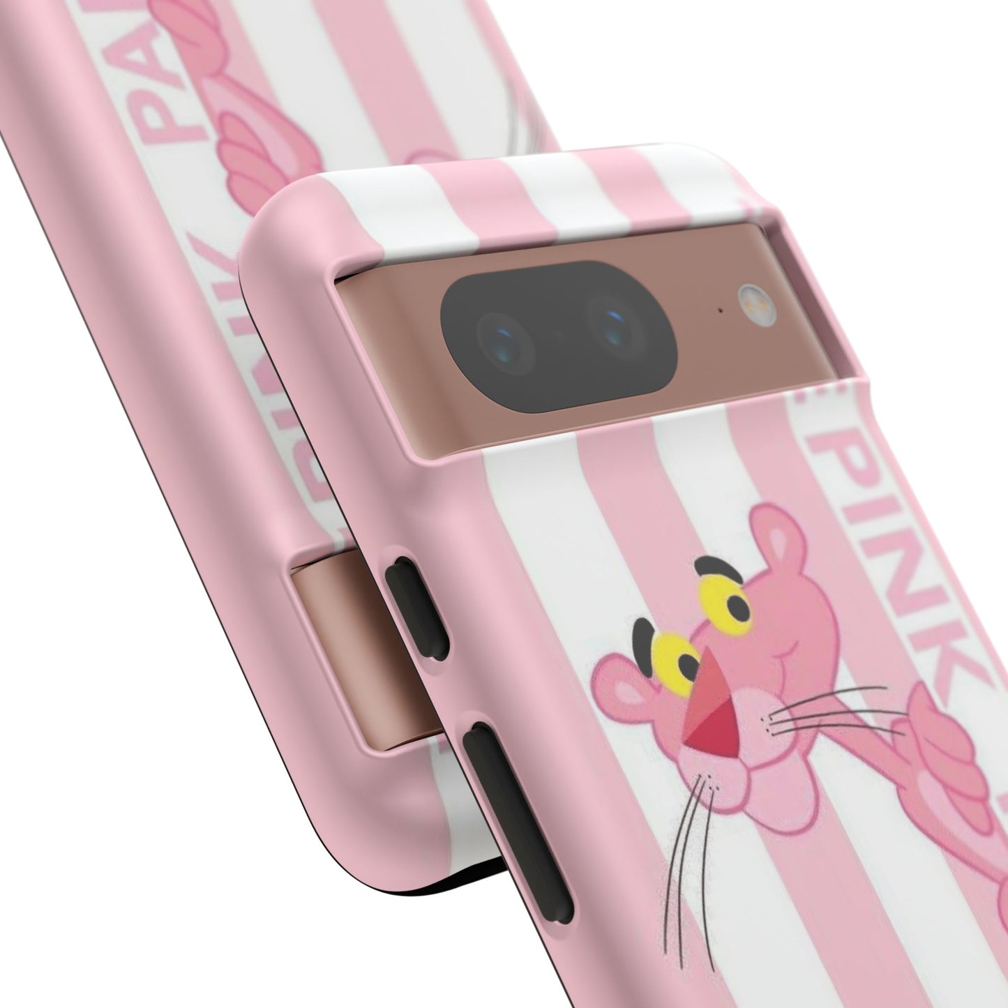 Pink Panther Tough Case Retro Striped Phone Case with "The Pink Panther" Design