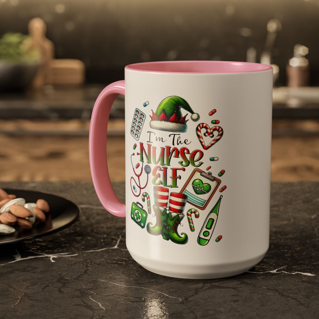 Nurse Elf Coffee Mug — Christmas Medical Holiday Gift (11oz & 15oz) Medical Christmas Mug