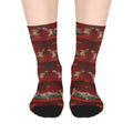 Navidades en Puerto Rico con Pasteles Christmas Dachshund Socks  Red Holiday Mid‑Calf Dog Pattern