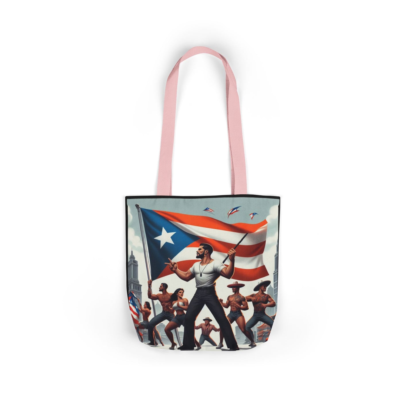 PUERTO RICO Canvas Tote Bag, 5-Color Straps