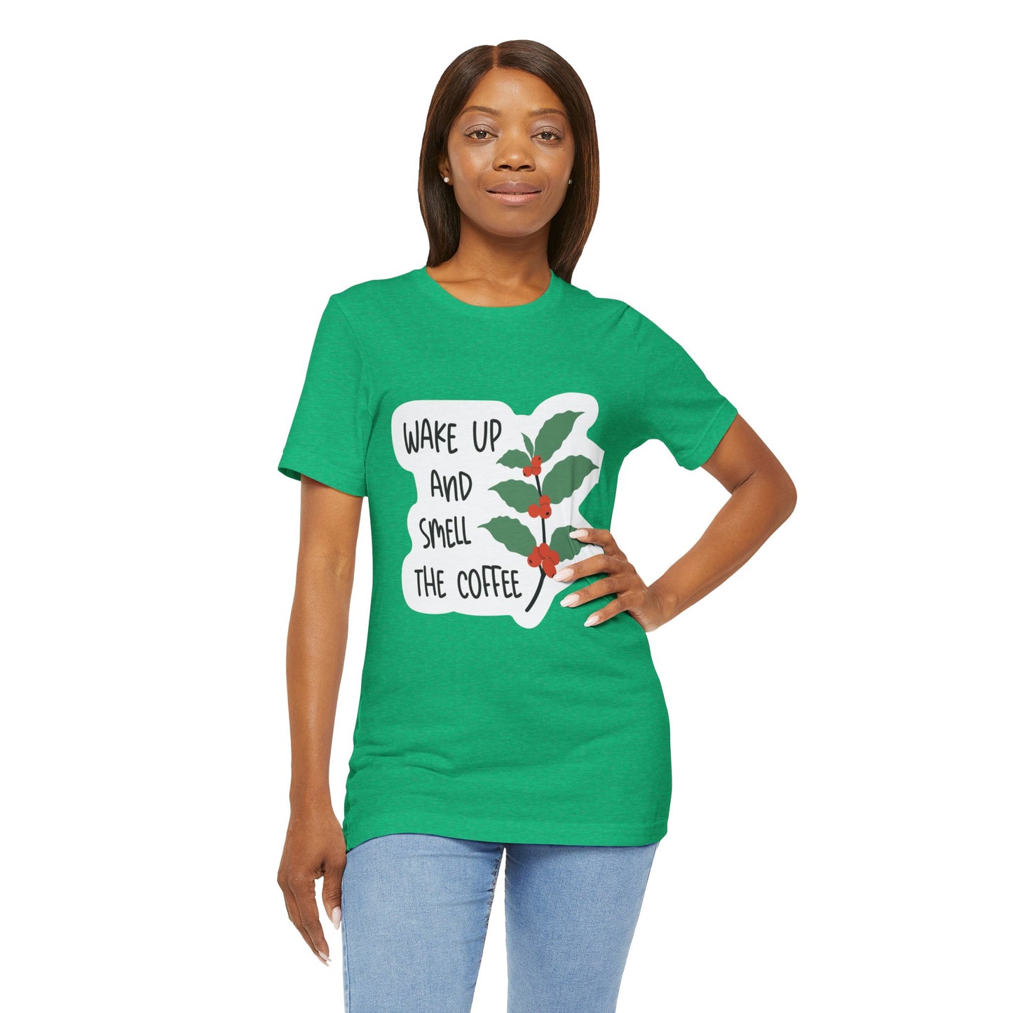Wake Up and Smell the Coffee Tee  Coffee Plant Graphic T-Shirt