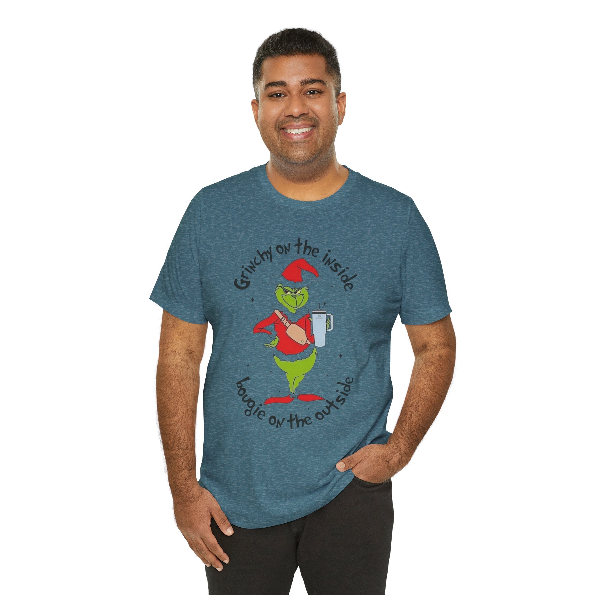 Grinch-Inspired Holiday Tee: 'Grinchy on the Inside, Boogie on the Outside'