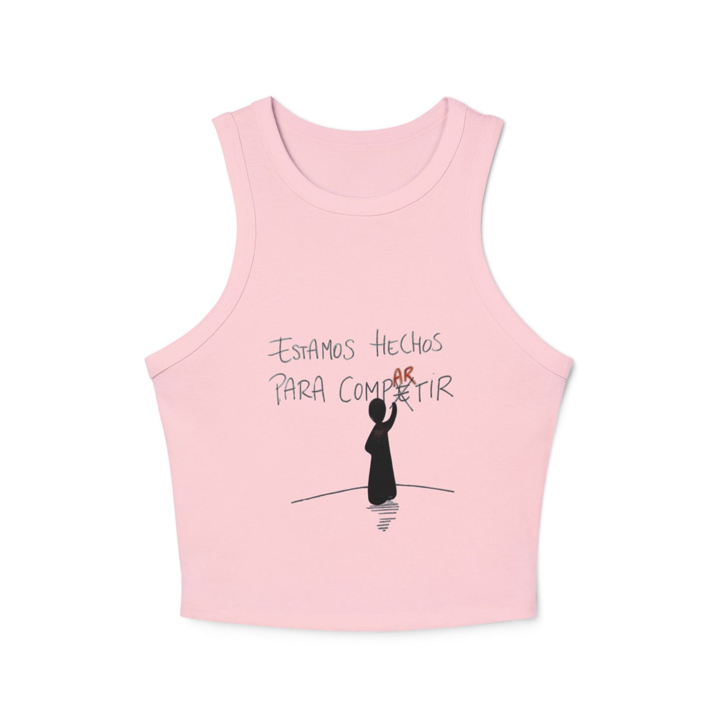 Fuerza, Belleza y Mensaje con Propósito Inspirational Women's Racer Tank Top, Motivational Fitness Shirt, Summer Casual Wear, Gift for Her, Comfortable Activewear, Gym Top