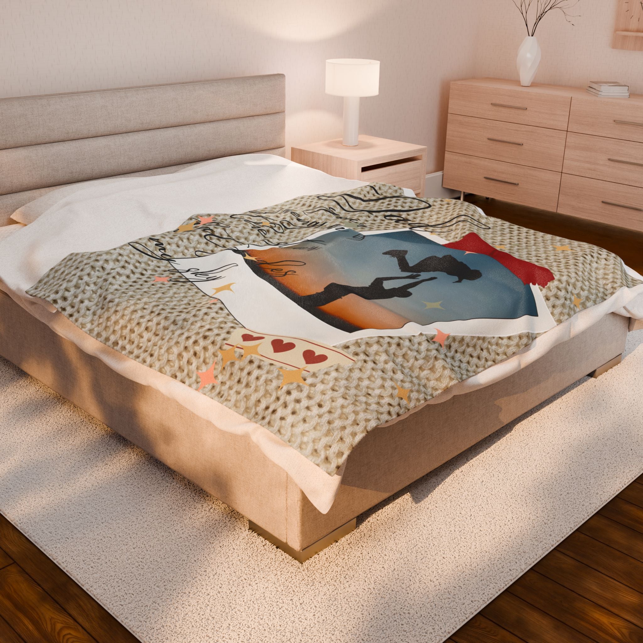 Dad Photo Collage Velveteen Plush Blanket  “Dad, your strength is the star that rules my sky” Great Christmas Gift