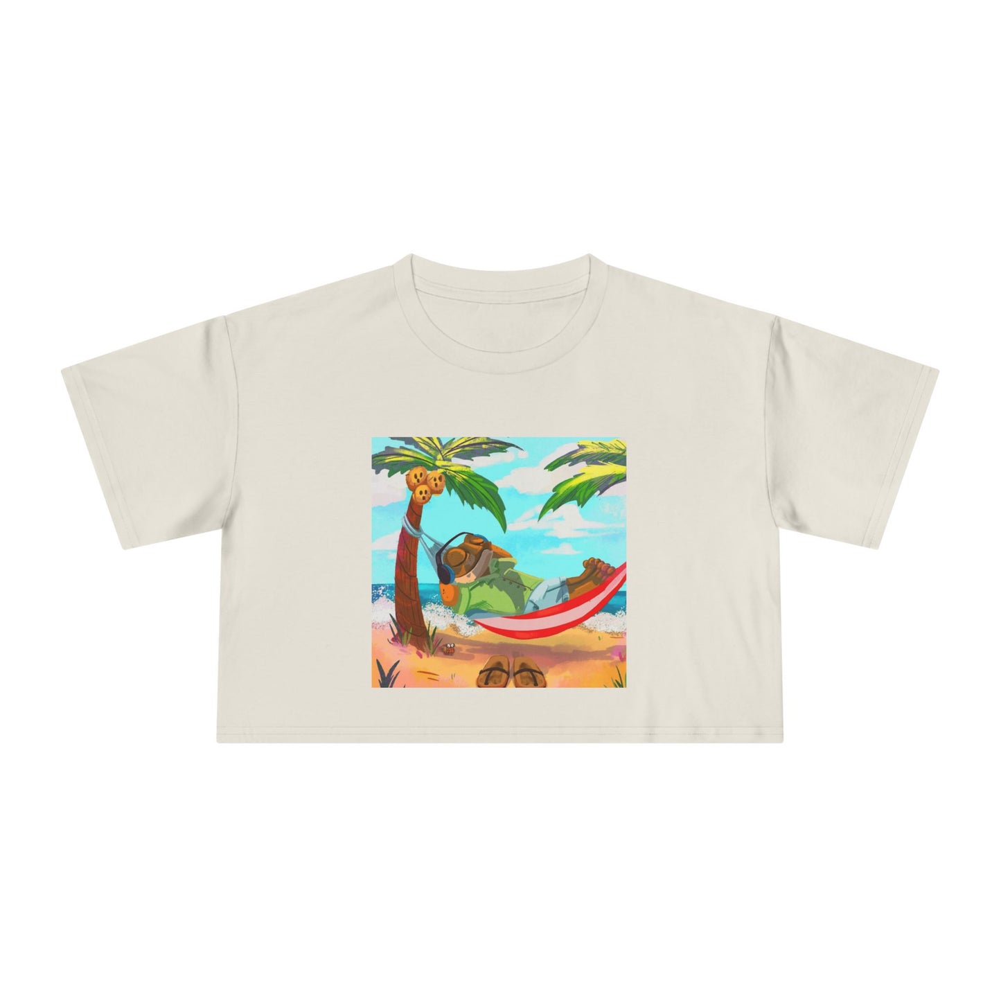 Boriqua T-Shirt Tropical Paradise Crop Tee - Chill Vibes, Women's Casual Top, Summer Style, Beachwear, Vacation Shirt