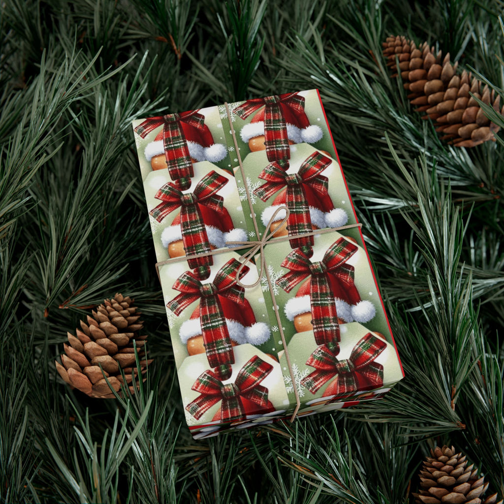 Christmas Gingerbread & Plaid Gift Wrap Paper – Holiday Present Wrapping Sheets
