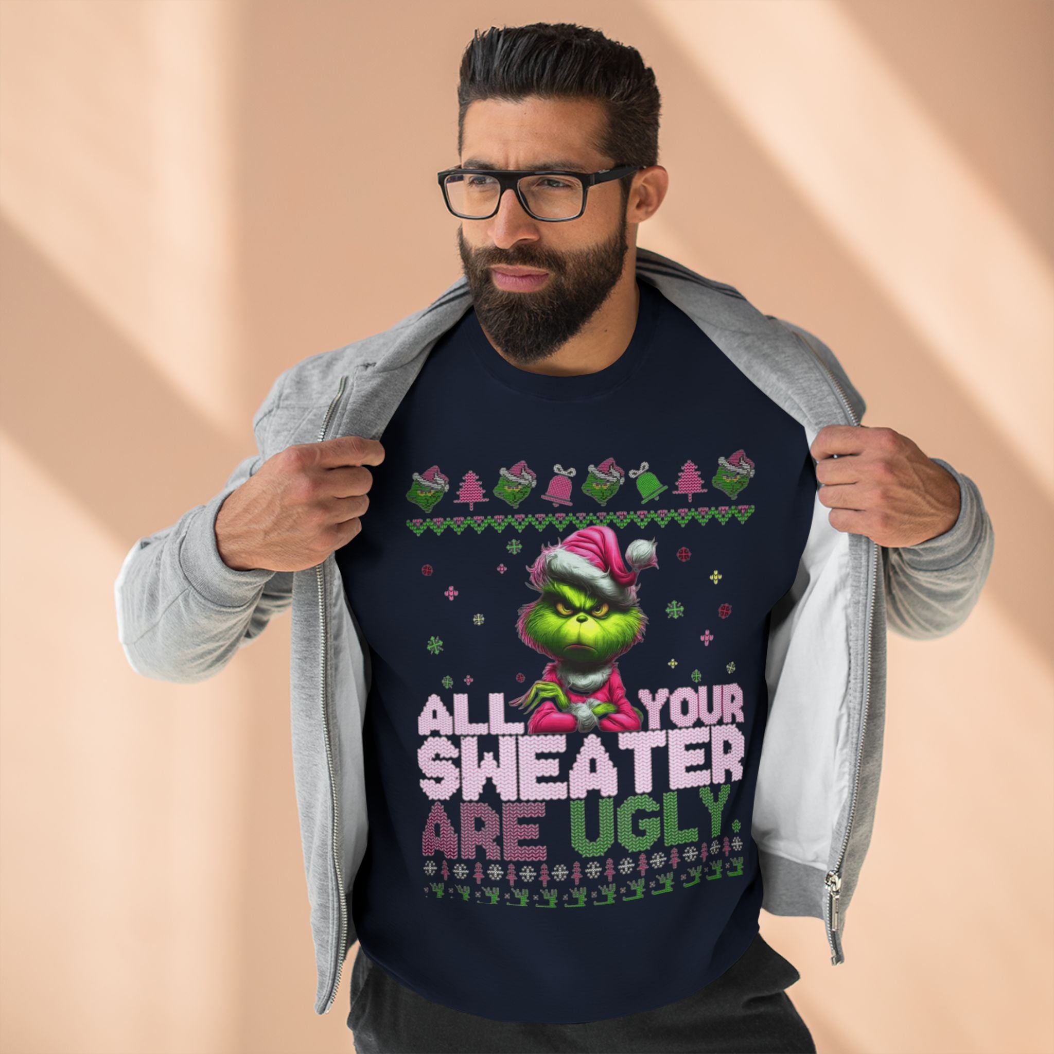 Grinch 'All Your Sweaters Are Ugly' Christmas Sweatshirt Cartoon Christmas T-shirts and Sweaters