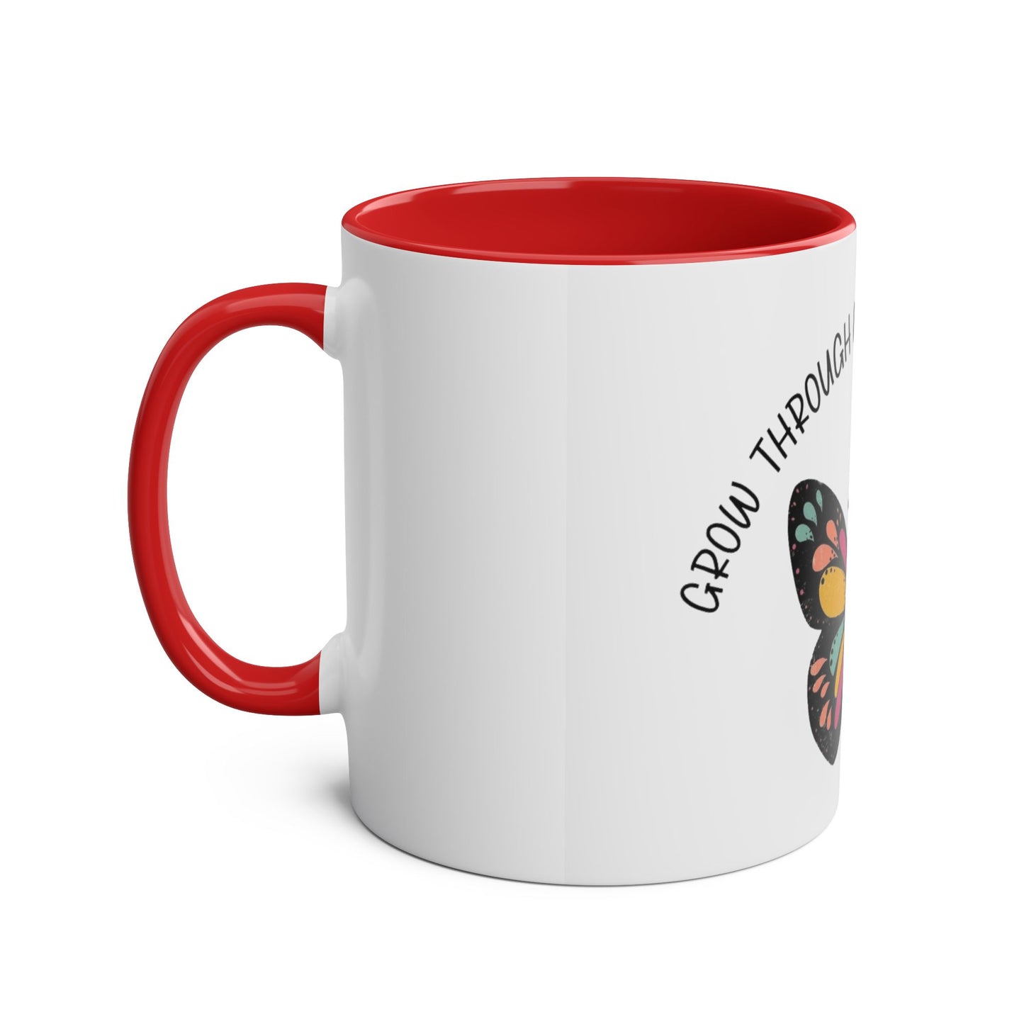 Start your day with meaning. Inspirational Two-Tone Mug for Growth Mindset, Butterfly Design, Coffee or Tea Lover Gift, Motivational Quote, Perfect for Self-Care