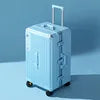 Factory Fashion Aluminium Frame PC Hard Shell Suitcases Luggage Carry on Spinner Wheels TSA Lock Shock Absorption Cup Holder