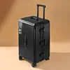 Factory Fashion Aluminium Frame PC Hard Shell Suitcases Luggage Carry on Spinner Wheels TSA Lock Shock Absorption Cup Holder