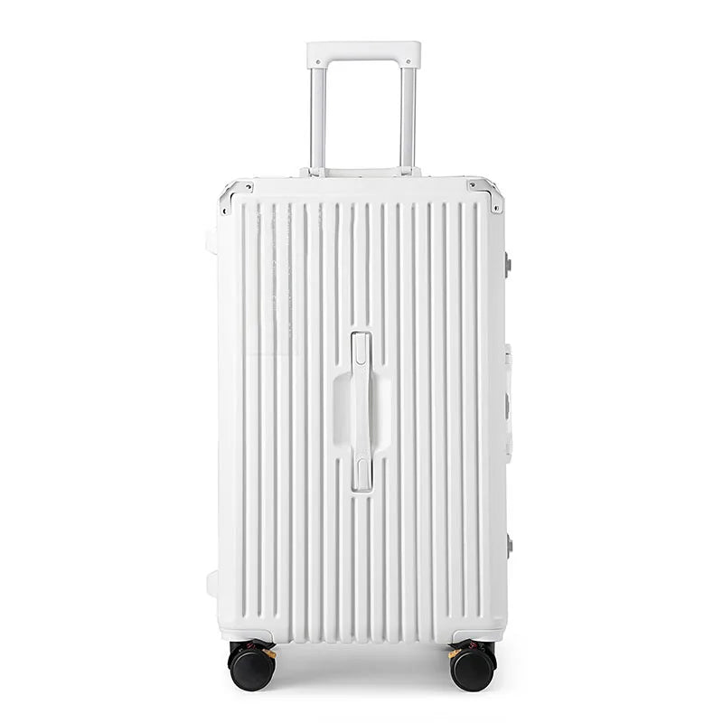 Factory Fashion Aluminium Frame PC Hard Shell Suitcases Luggage Carry on Spinner Wheels TSA Lock Shock Absorption Cup Holder