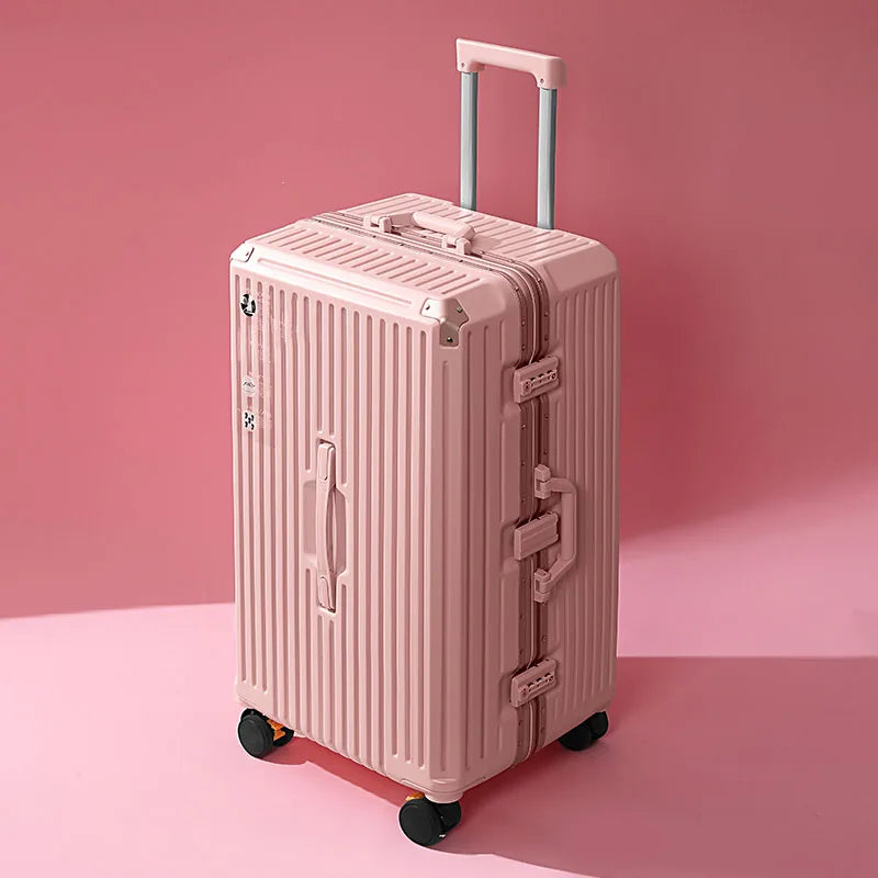 Factory Fashion Aluminium Frame PC Hard Shell Suitcases Luggage Carry on Spinner Wheels TSA Lock Shock Absorption Cup Holder