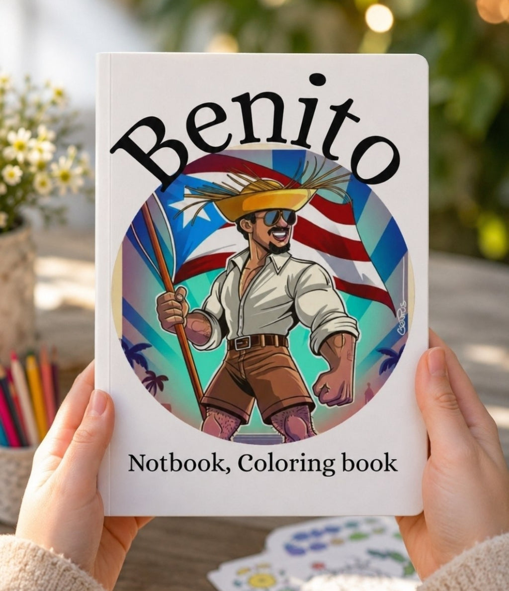 Benito notebook — Latino Popstar Coloring Book & Illustrated Journal