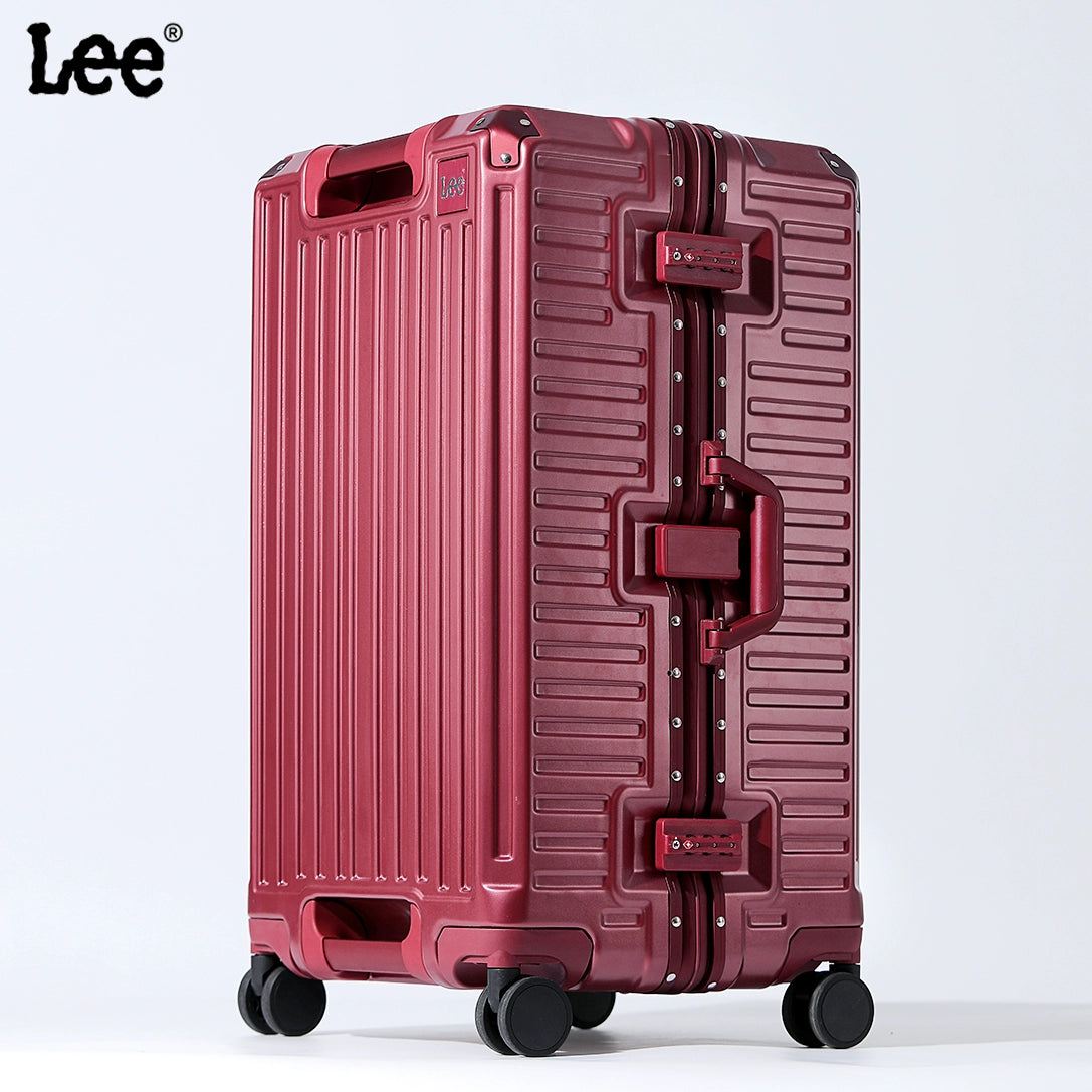 Lee Official Large Capacity Luggage Women's 24-Inch Suitcase Aluminium Frame Luggage New Arrival Student Durable Password Suitcase