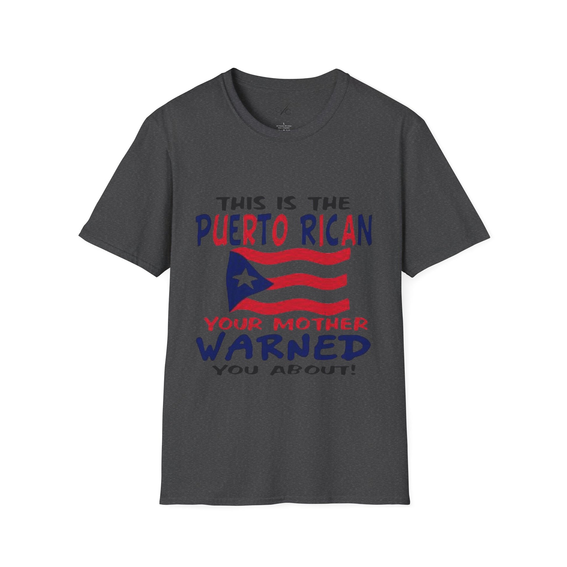 Puerto Rican pride t-shirt front view on model

Boricua cultural tee laid flat on table

Unisex Puerto Rican shirt for family gathering

Puerto Rico flag shirt for celebration or gift
