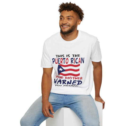 Puerto Rican pride t-shirt front view on model
Boricua cultural tee laid flat on table
Unisex Puerto Rican shirt for family gathering
Puerto Rico flag shirt for celebration or gift