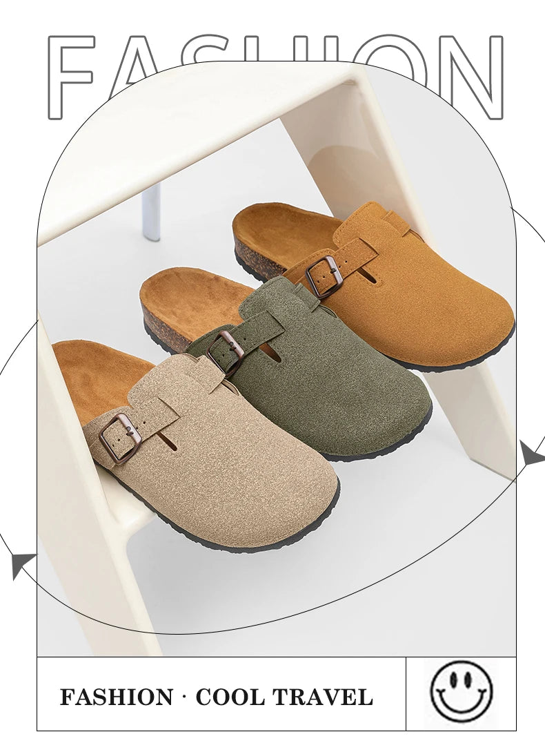 2025 Men Mules Shoe with Arch Support Unisex Classic Beach Birkenstok Mens Shoes Men's Suede Sandals Retro Cork Clogs