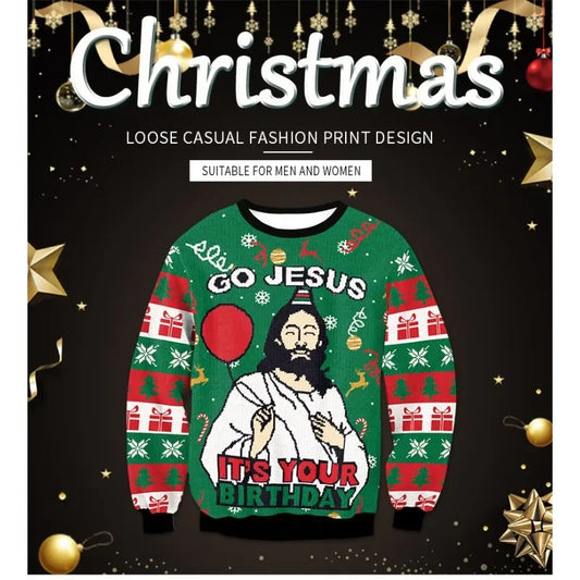 2025 New Printing Round Neck Long Sleeve Sweater Couple Costume Casual Round Neck Long Sleeve T-shirt Printed Suit