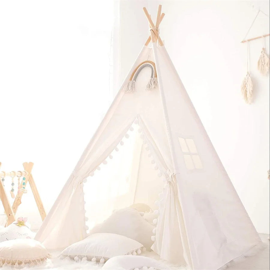1.6M/1.3M Kid Tent Play House Wigwam for Children Portable Child Tipi Tents Teepee Toddler Ball Pit Girl Castle Play Room