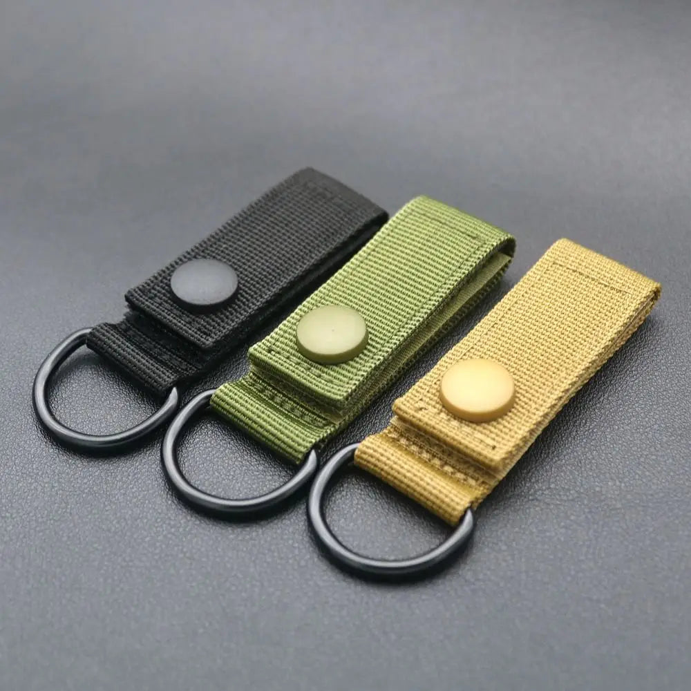 1pc Outdoor Tools Hiking Nylon Molle Ribbon Webbing D Buckle Key Hook Clip Climbing Carabiner