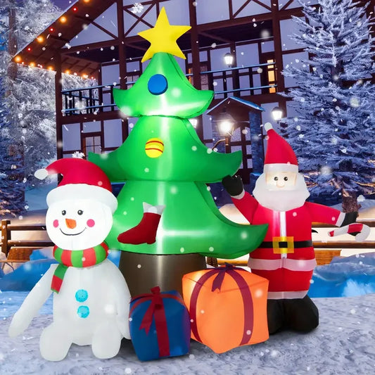 4 Inflatable Christmas Decorations Outdoor Garden Courtyard Decoration Large Snowman Santa Claus Christmas Tree Inflatable Toys