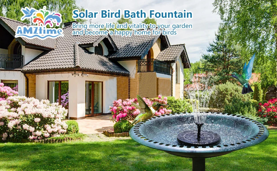 1.5W Solar Bird Bath Fountains, 2022 New Upgrade with 6 Nozzles Solar Fountain, Suitable for Garden, Bird Bath