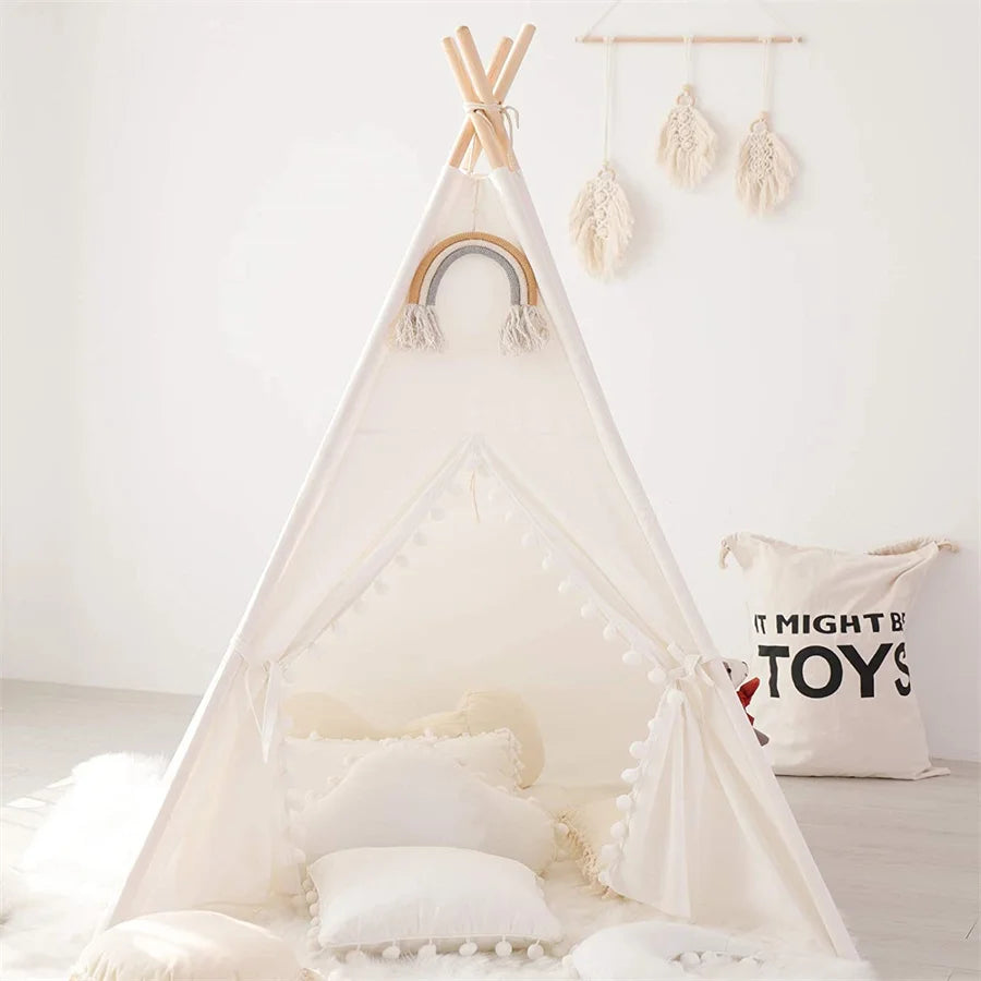1.6M/1.3M Kid Tent Play House Wigwam for Children Portable Child Tipi Tents Teepee Toddler Ball Pit Girl Castle Play Room