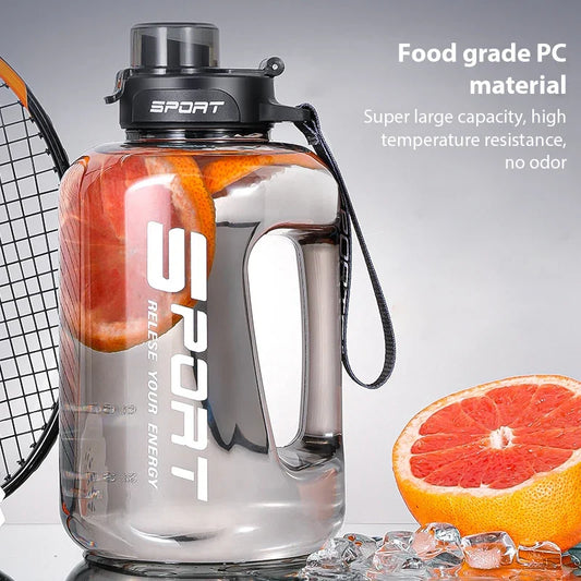 1.7L Large-Capacity Netflix Straw Pot Belly Cup Sports Water Bottle Ton Ton Bucket Students Portable Plastic Space Cup