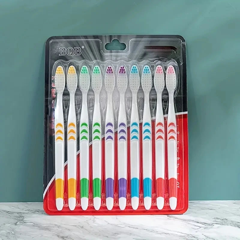 10pcs Double Ultra Soft Toothbrush, Bamboo Charcoal NanoToothbrushes, Dental Personal Teeth Brush Support Adult Toothbrush