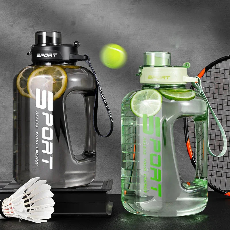 1.7L Large-Capacity Netflix Straw Pot Belly Cup Sports Water Bottle Ton Ton Bucket Students Portable Plastic Space Cup