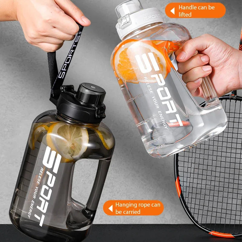 1.7L Large-Capacity Netflix Straw Pot Belly Cup Sports Water Bottle Ton Ton Bucket Students Portable Plastic Space Cup