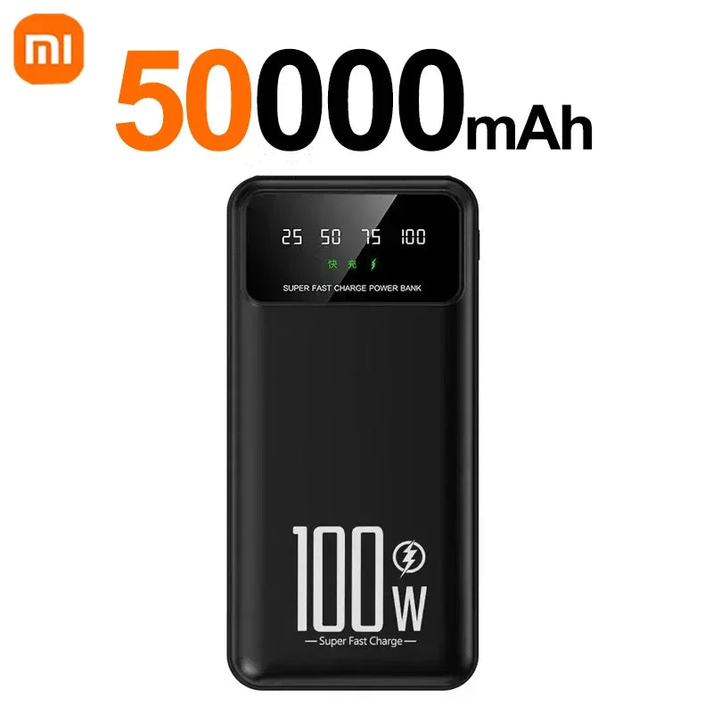 Xiaomi PowerBank 50000mAh High Capacity 100W Fast Charging Portable Charger emergercy Battery supply Powerbank for iPhone Huawei
