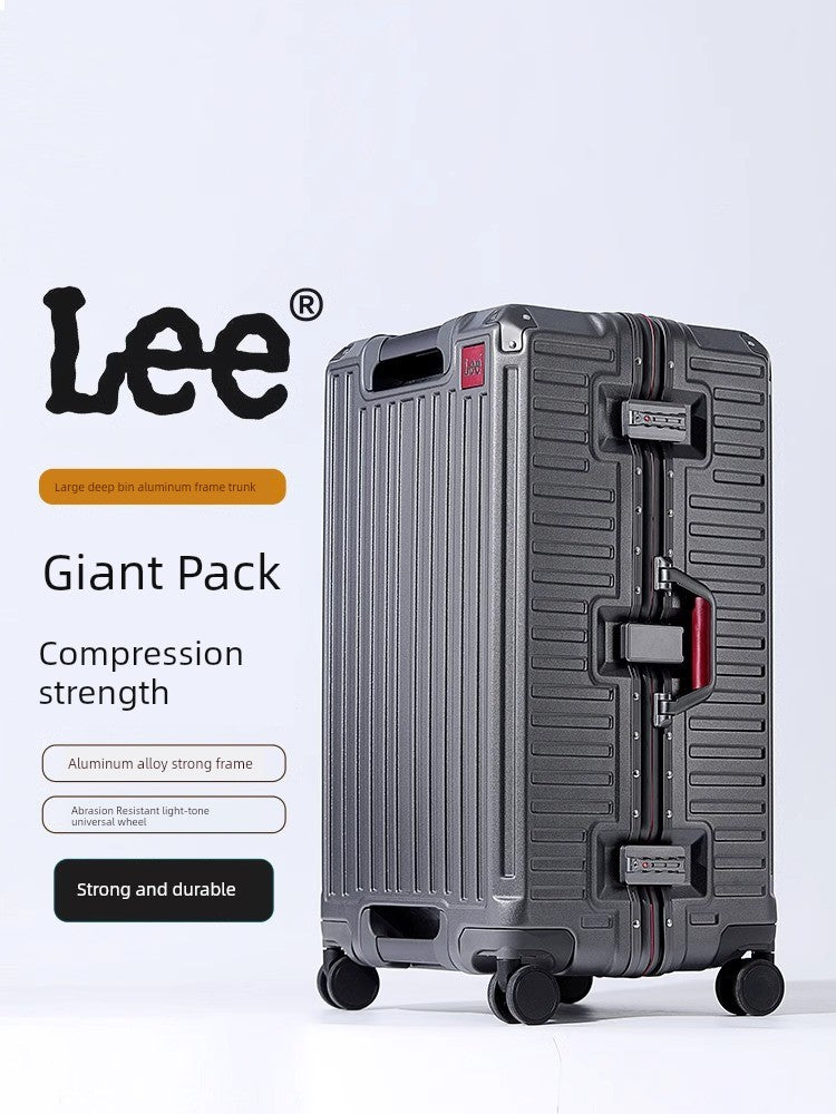 Lee Official Large Capacity Luggage Women's 24-Inch Suitcase Aluminium Frame Luggage New Arrival Student Durable Password Suitcase