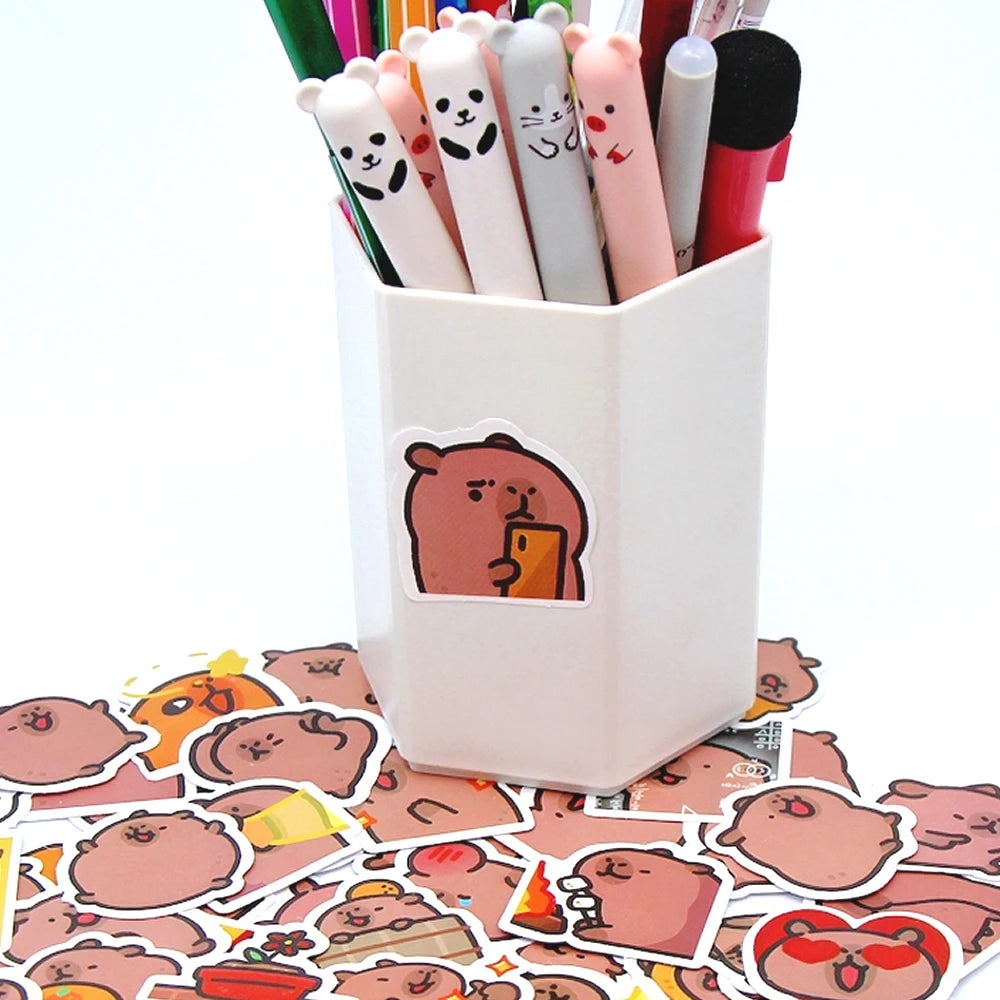 10/50/100pcs Capybaras Stickers Cartoon Cute Decals Toy Stationery Guitar Phone Bicycle Laptop Luggage Car Graffiti Kids Sticker