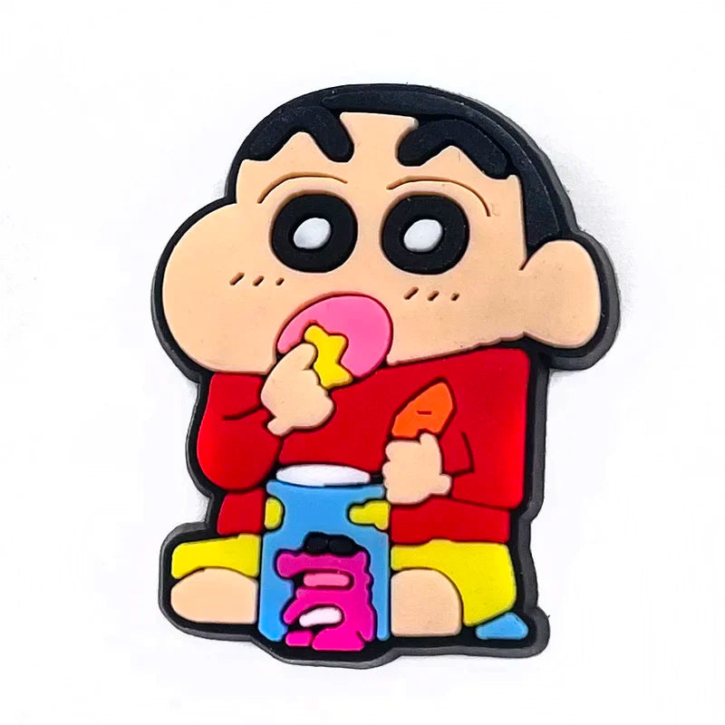 10Pcs Crayon Shin-chan Sneaker Buckle Accessories Sandals Buckle Decorations Anime Cartoon Buckle for Party Xmas Gifts
