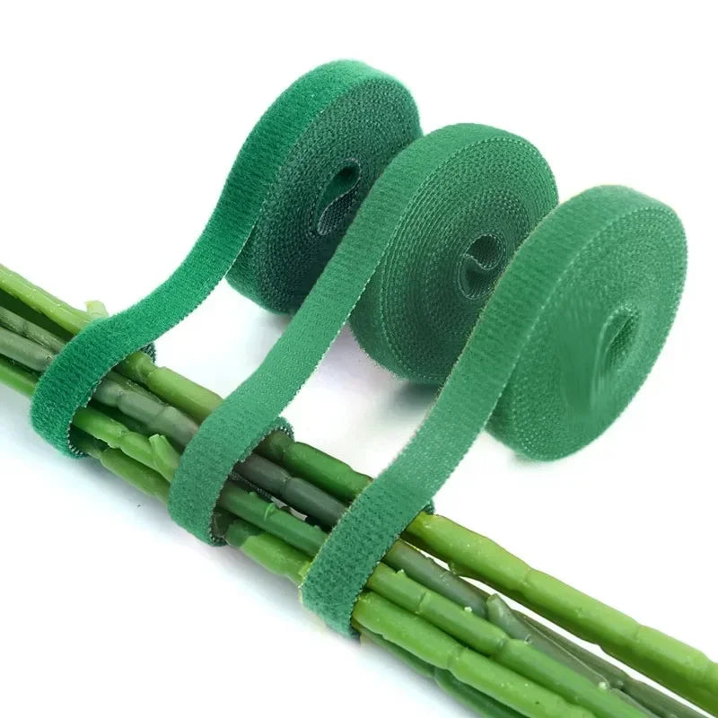 100/2M Plant Nylon Cable Tie Adjustable Self Adhesive Green Plants Hook Loops Garden Twine Bandage Support Fastener Tape Strips