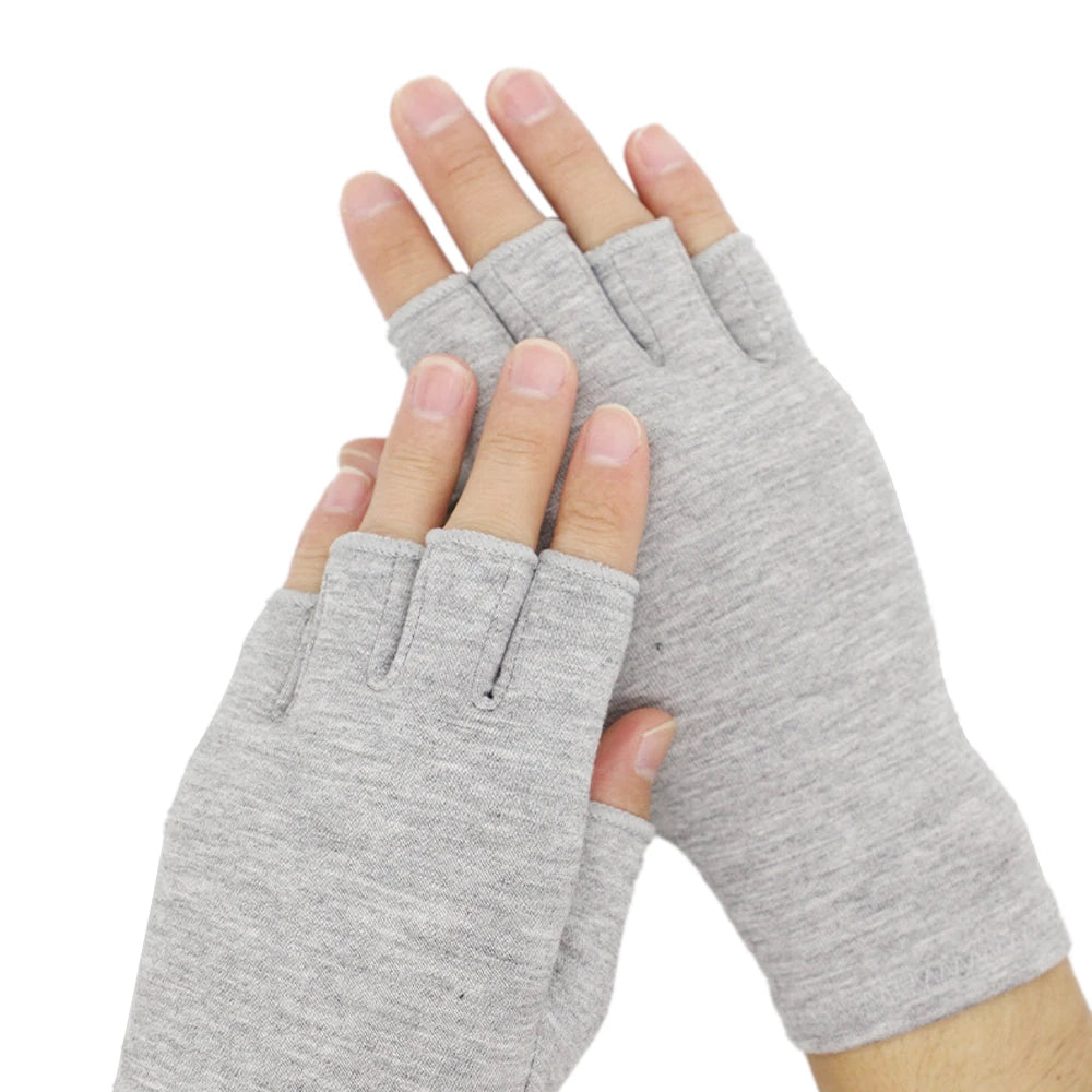 1Pair Premium Bamboo Gloves, Compres Bamboo Arthritis Gloves,Compres Gloves for Women Men,Fingerless Design, Breathable Fabric