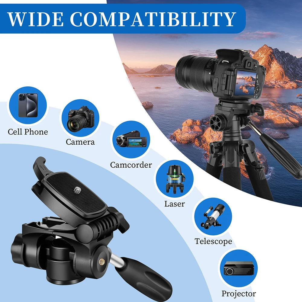 Zomei Q188 188cm Professional photography accessories video camera DSLR tripod for phone with phone holder