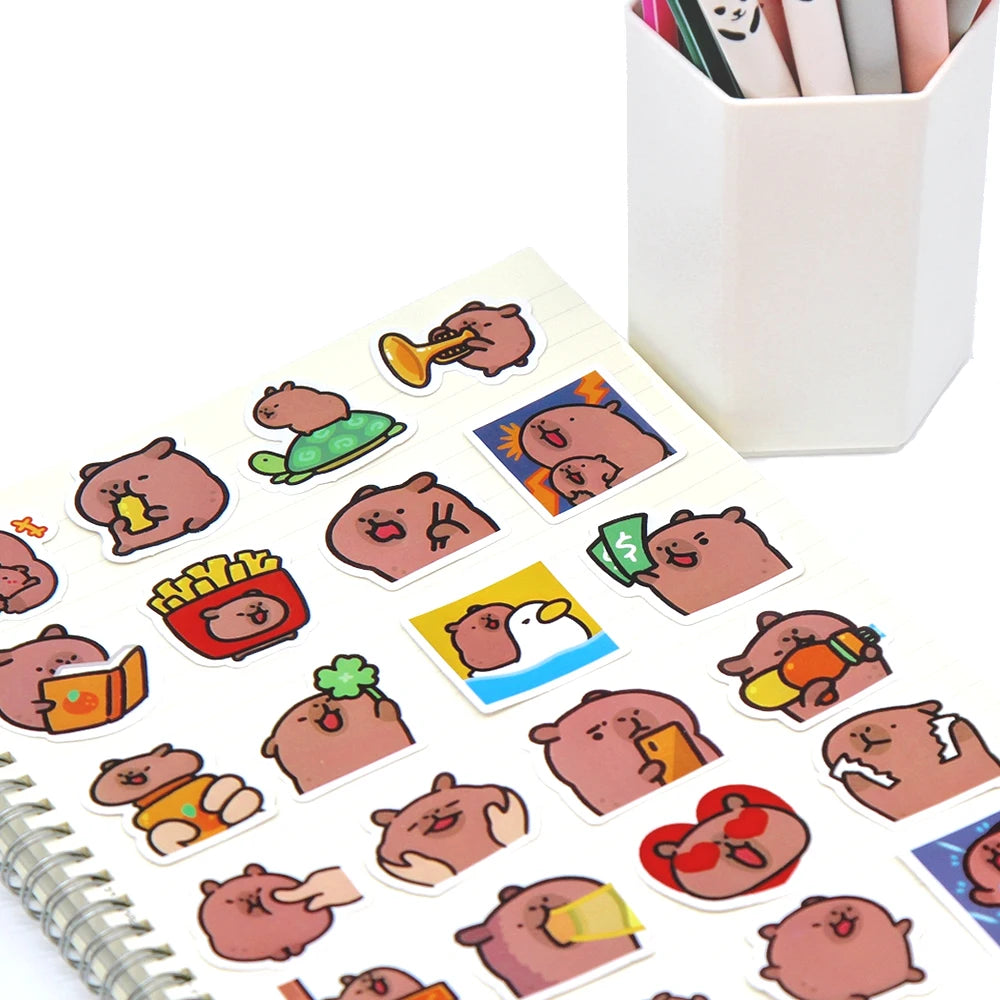 10/50/100pcs Capybaras Stickers Cartoon Cute Decals Toy Stationery Guitar Phone Bicycle Laptop Luggage Car Graffiti Kids Sticker