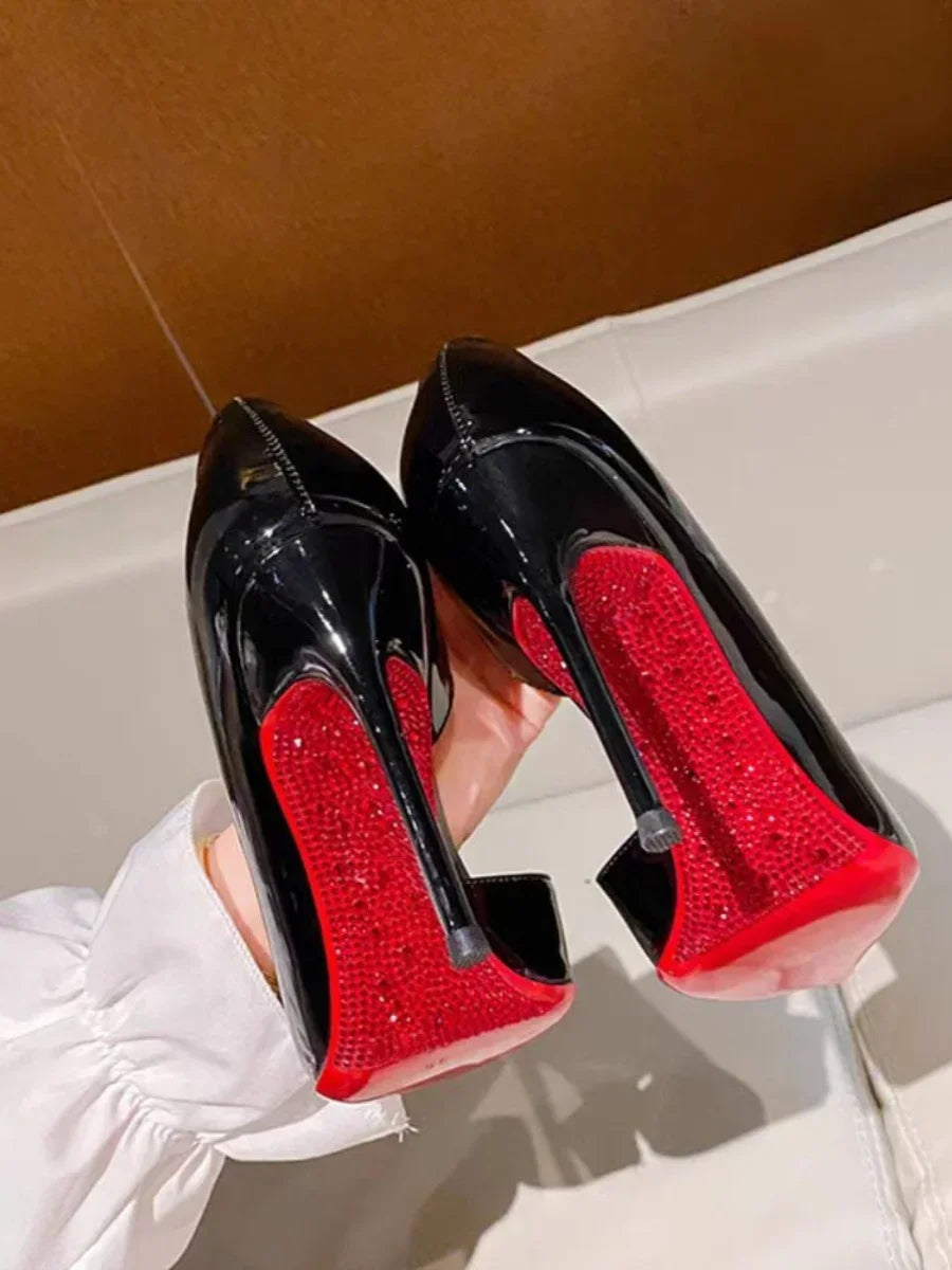 2025 New Hot Selling Solid Color Women's Single Shoes Pointed Toe Stiletto Heel Slip-on Party Banquet Fashion Women's Shoes
