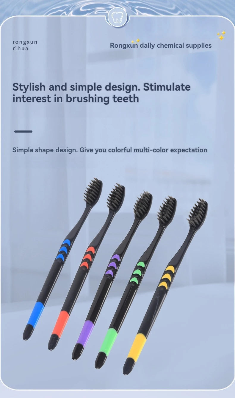 10pcs Double Ultra Soft Toothbrush, Bamboo Charcoal NanoToothbrushes, Dental Personal Teeth Brush Support Adult Toothbrush