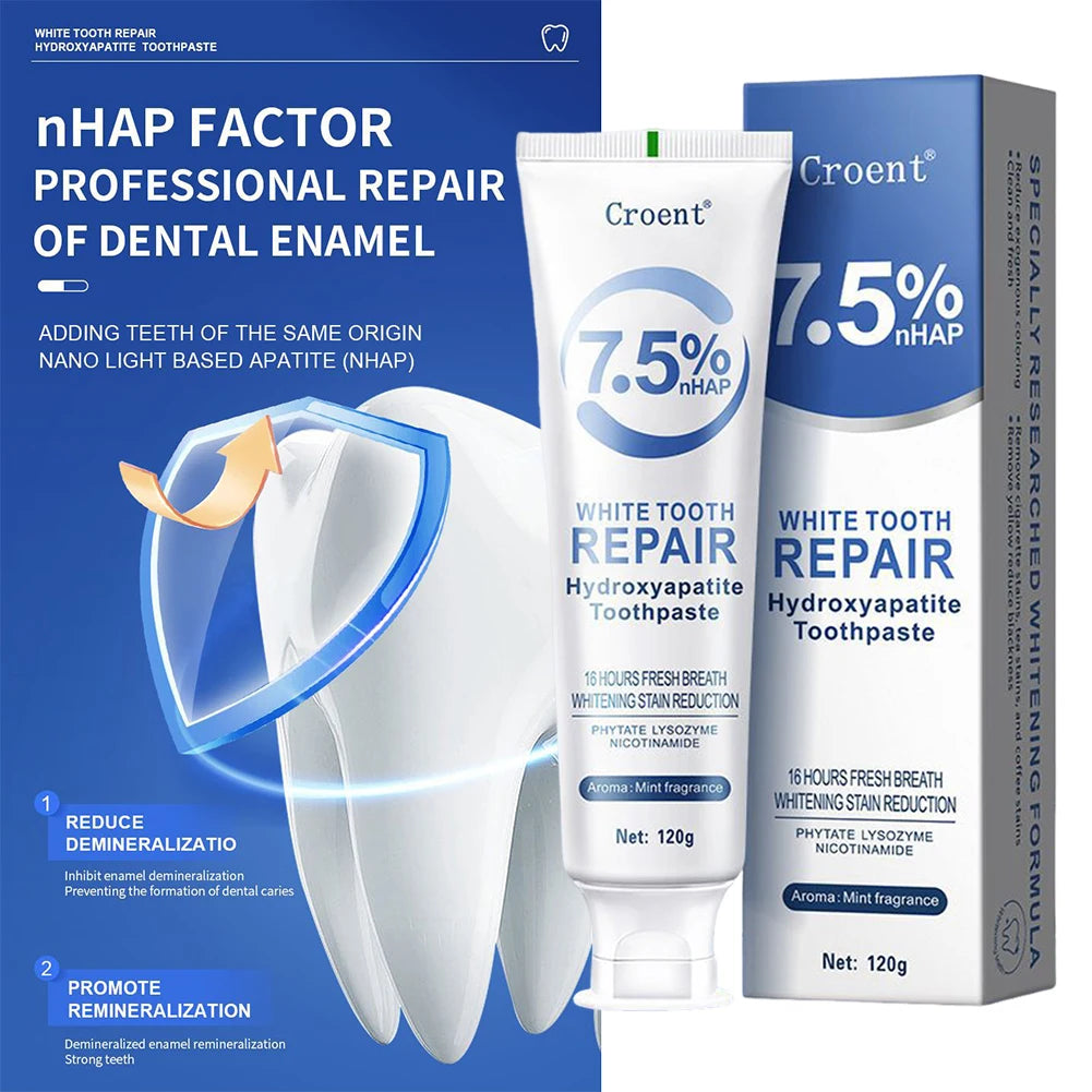 120g Hydroxyapatite Toothpaste,Gentle Mint,Breath Refreshing Whitening Toothpaste,Intensives Stain Removal Tooth Paste,Oral Care