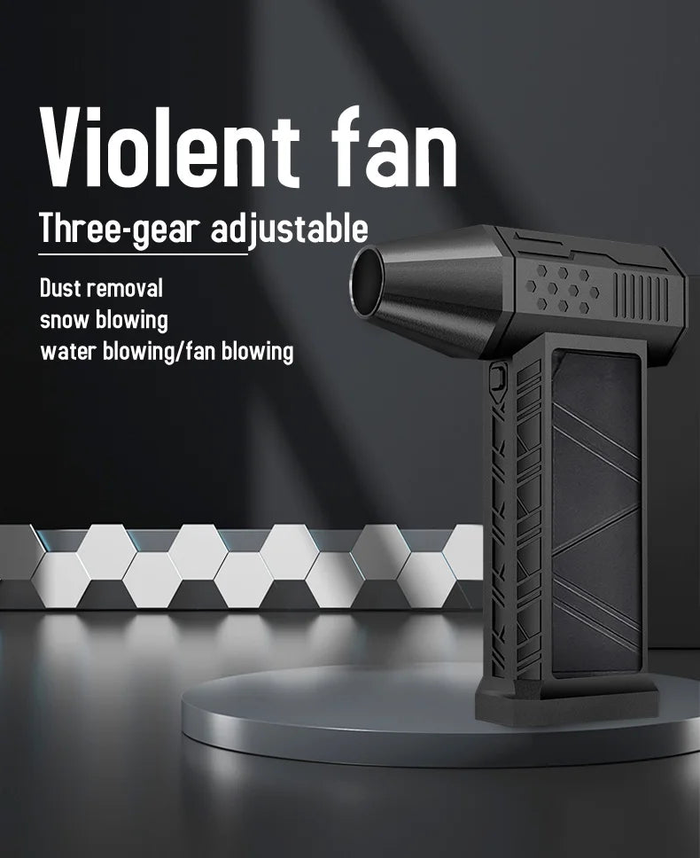 130000-120000PM Air Blower Turbo Jet Fan Electric Power Display Handheld Mini Dust Cleaner High Speed Duster Gun Cleaning Tool