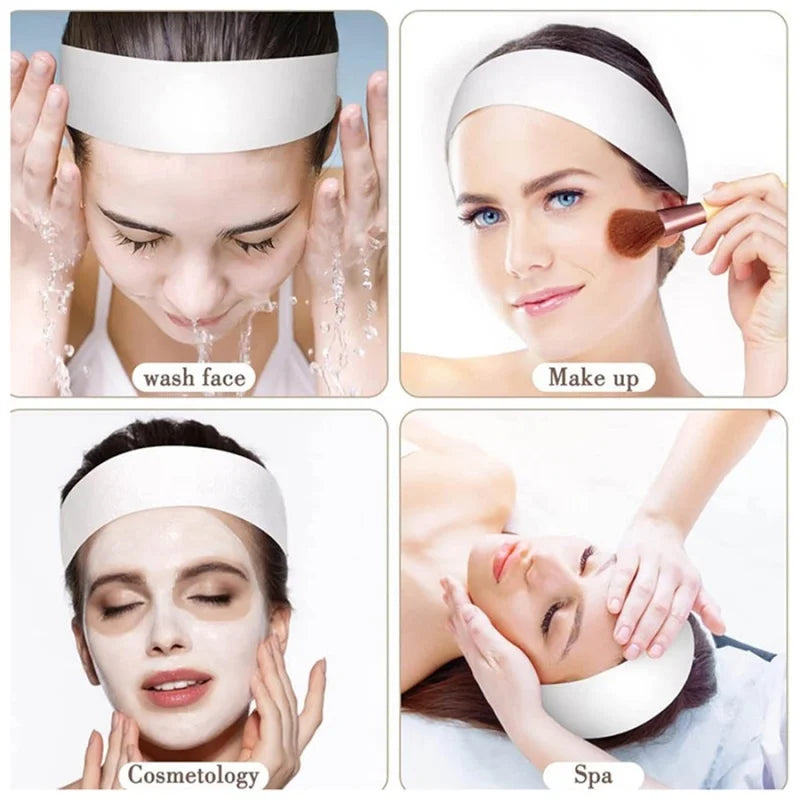10/50/100pcs Disposable SPA Facial Headbands White Facial Esthetician Headband Wrap Non-Woven Soft Skincare Beauty Salon Supplie