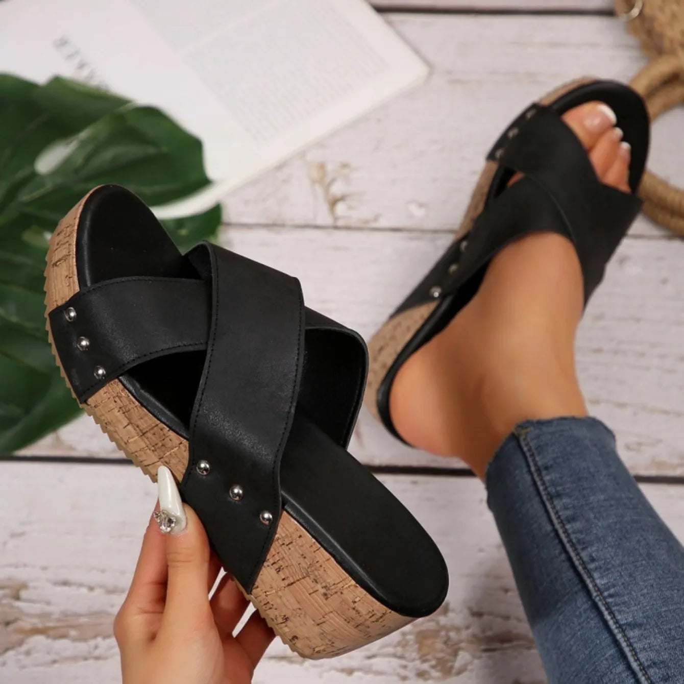 Women Wedge Sandals 2025 NEW Summer Platform Sandals Rubber Sole Buckle Peep Toe Elegant Shoes for Woman Sandalias De Mujer