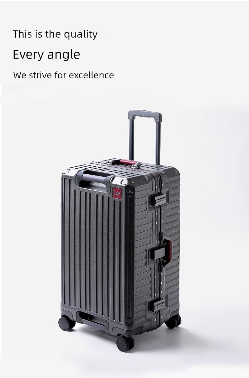 Lee Official Large Capacity Luggage Women's 24-Inch Suitcase Aluminium Frame Luggage New Arrival Student Durable Password Suitcase
