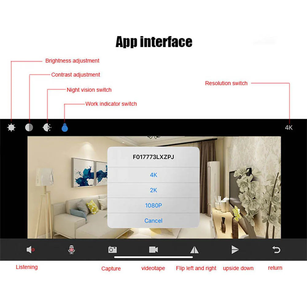1080P HD WIFI Cameras- Motion Detection, SD Card Storage, loop recording，App supports iOS and Android,