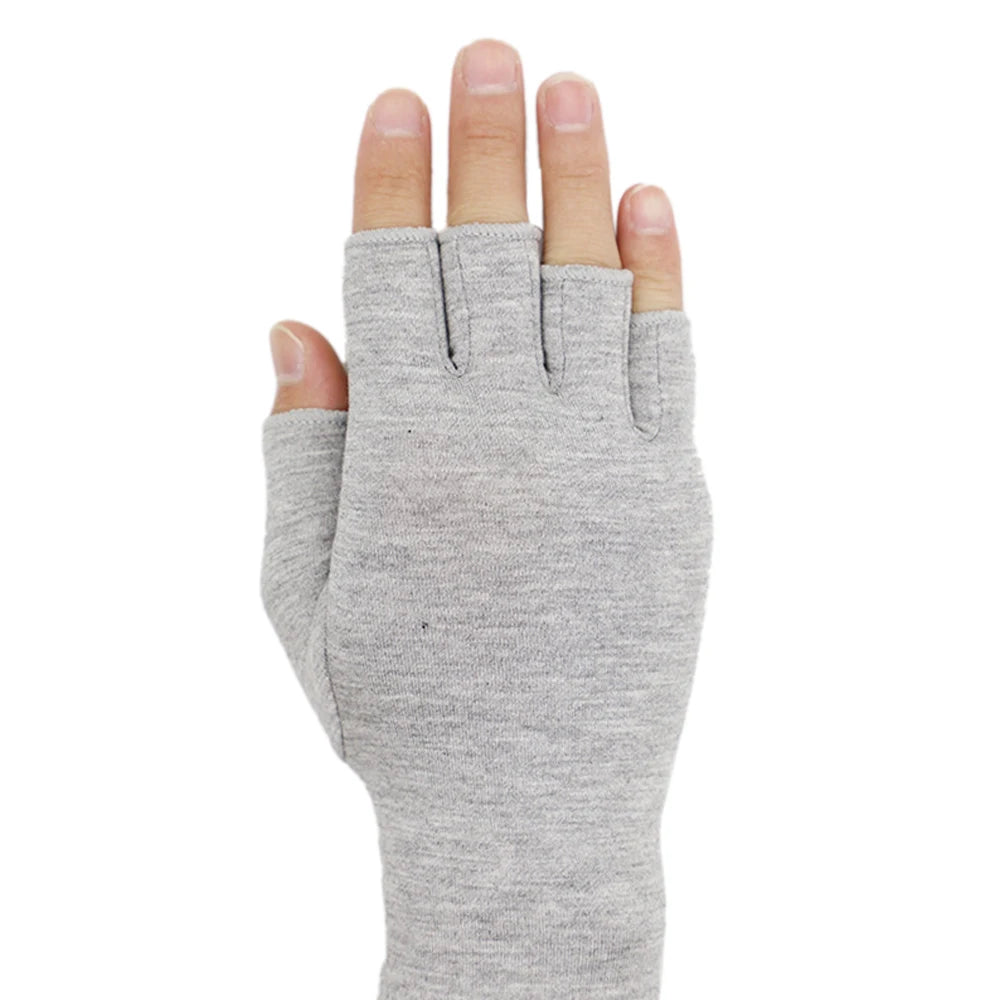 1Pair Premium Bamboo Gloves, Compres Bamboo Arthritis Gloves,Compres Gloves for Women Men,Fingerless Design, Breathable Fabric