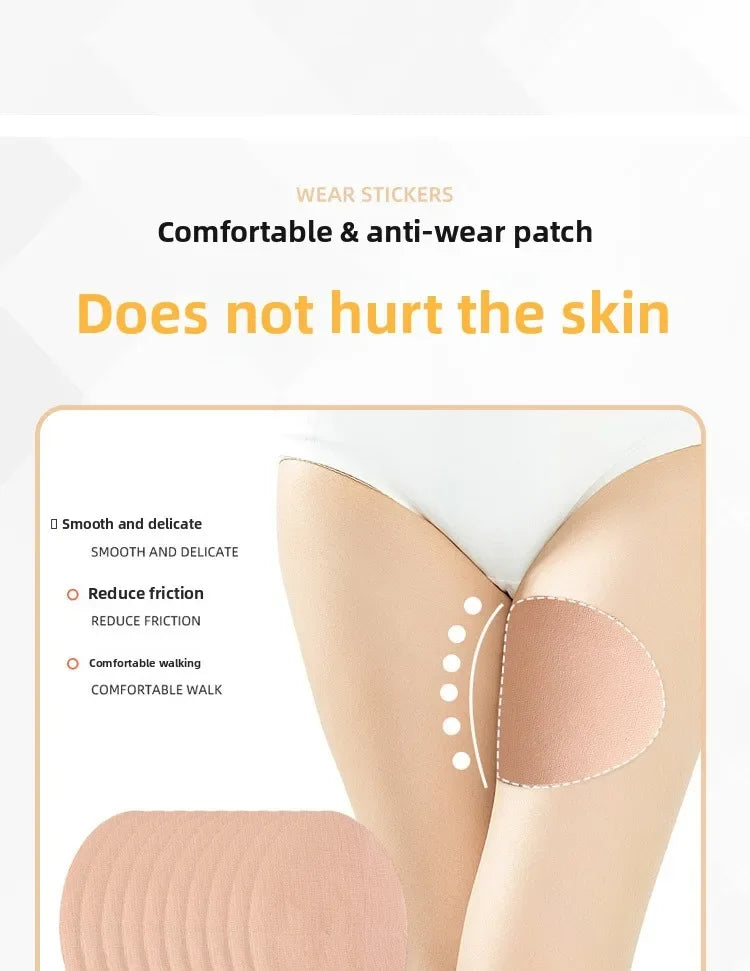 10Pcs Anti-Chafing Thigh Pads Non-woven Self-Adhesive Anti-Friction Thigh Stickers Waterproof and Breathable for Men Women