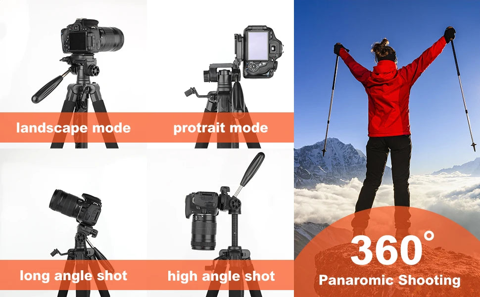 Zomei Q188 188cm Professional photography accessories video camera DSLR tripod for phone with phone holder